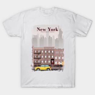 New York City Travel Poster in a Minimal Retro Style T-Shirt